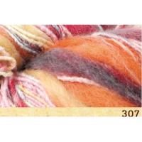 Пряжа FIBRA NATURA BAMBOO BLOOM HAND PAINTS (307 оранжево-розово-жёлтый); Состав: 48% бамбук,  44% шерсть, 8% акрил; 100 г / 140 м