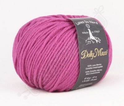 Пряжа Laines Du Nord Dolly Maxi 226 фуксия меринос экстрафайн 50 г/87 м